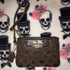 Coach Brown & Gold Wristlet